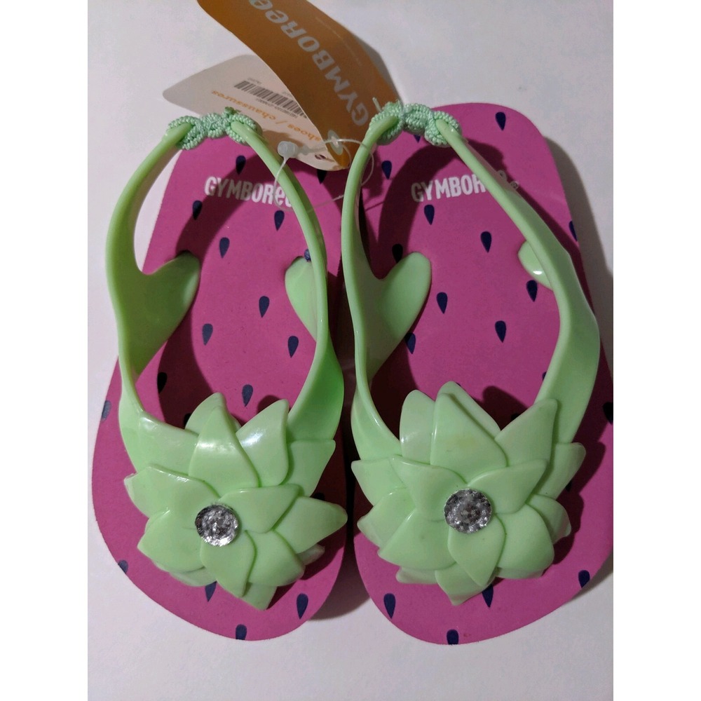 Gymboree Girls Size 5-6 Sandals Pink Green NEW